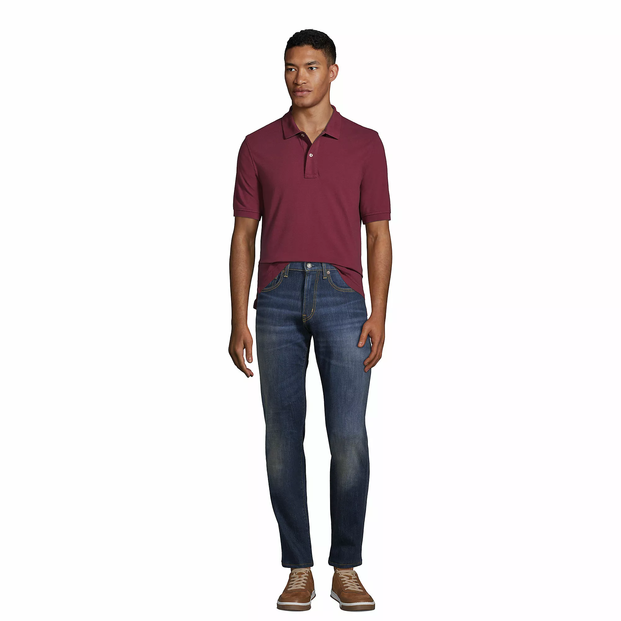 Lands' End Men's Banded Short Sleeve Mesh Polo - Image 4