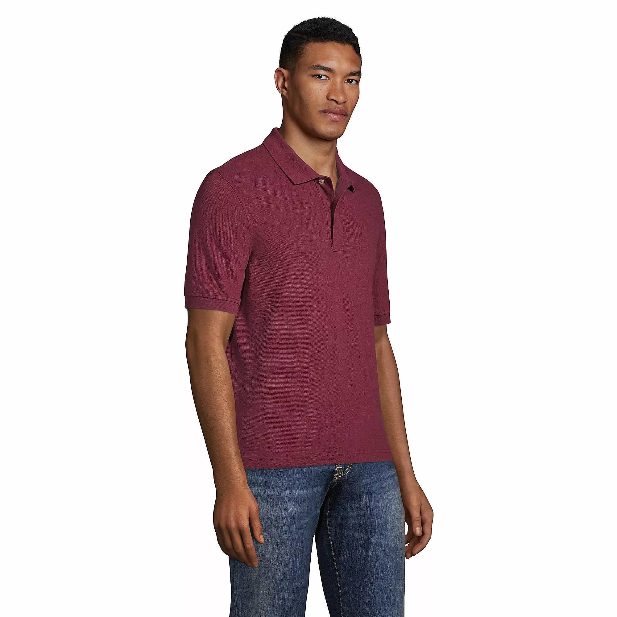 Lands' End Men's Banded Short Sleeve Mesh Polo - Image 3