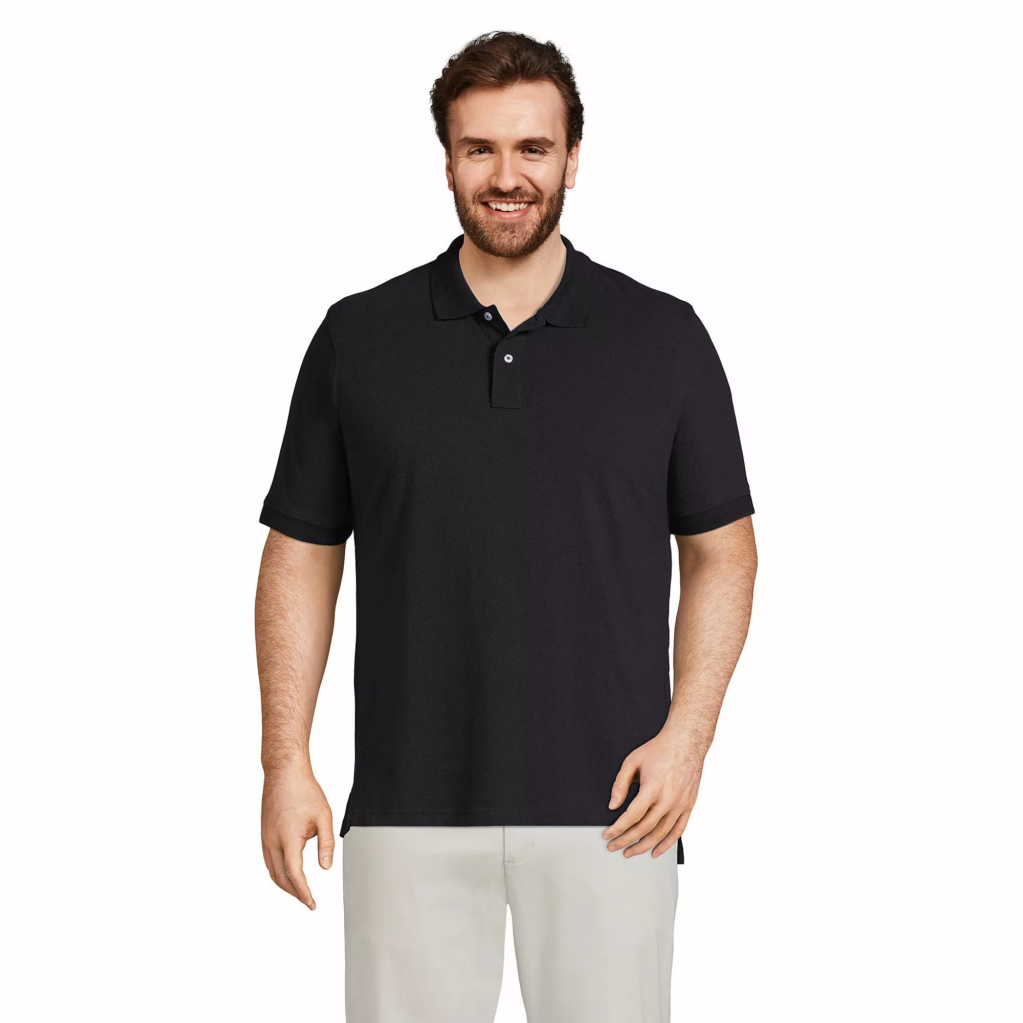 Lands' End Men's Big & Tall Banded Short Sleeve Mesh Polo