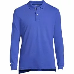 Lands' End Men's Big Long Sleeve Classic Mesh Polo
