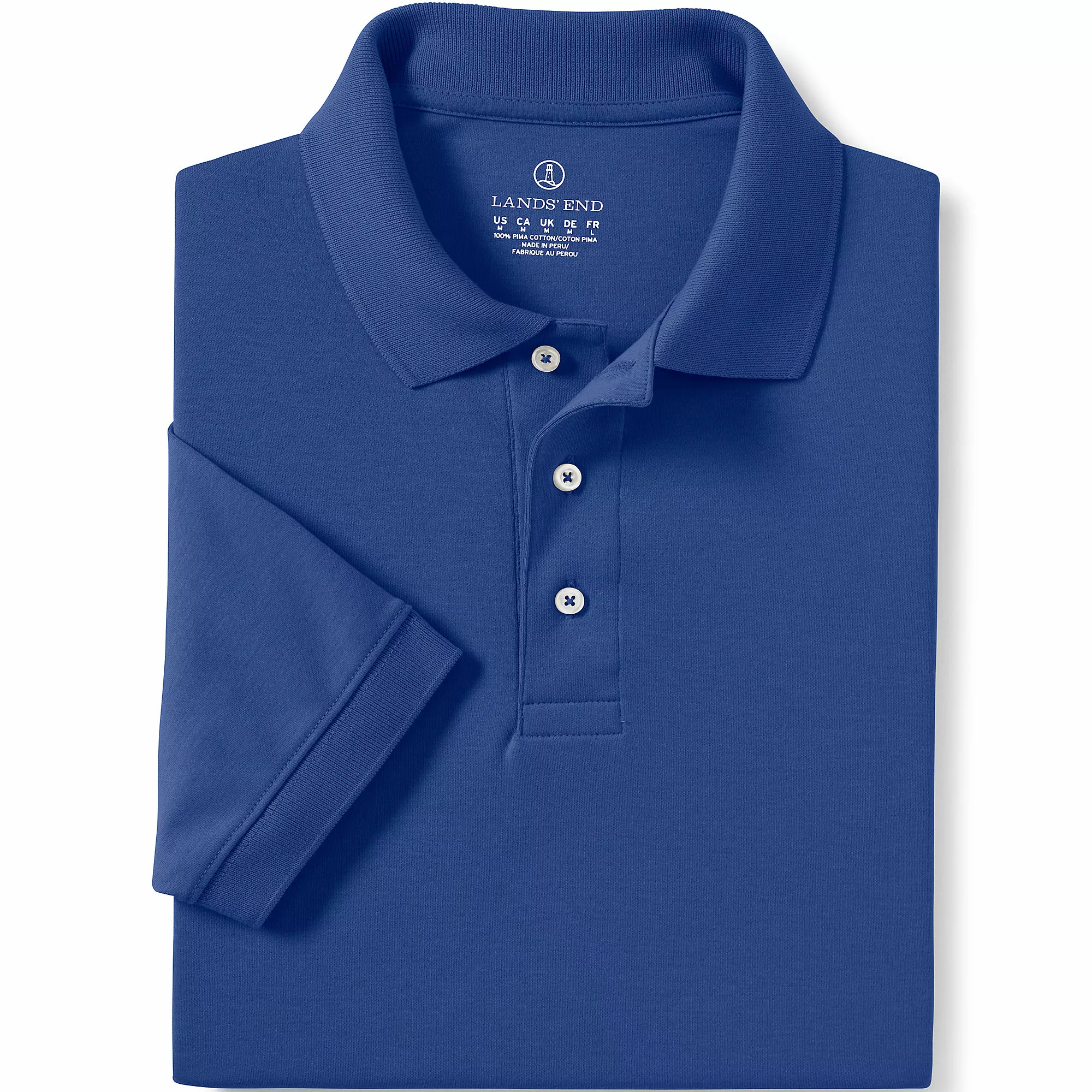 Lands' End Men's Banded Short Sleeve Pima Polo - Image 3