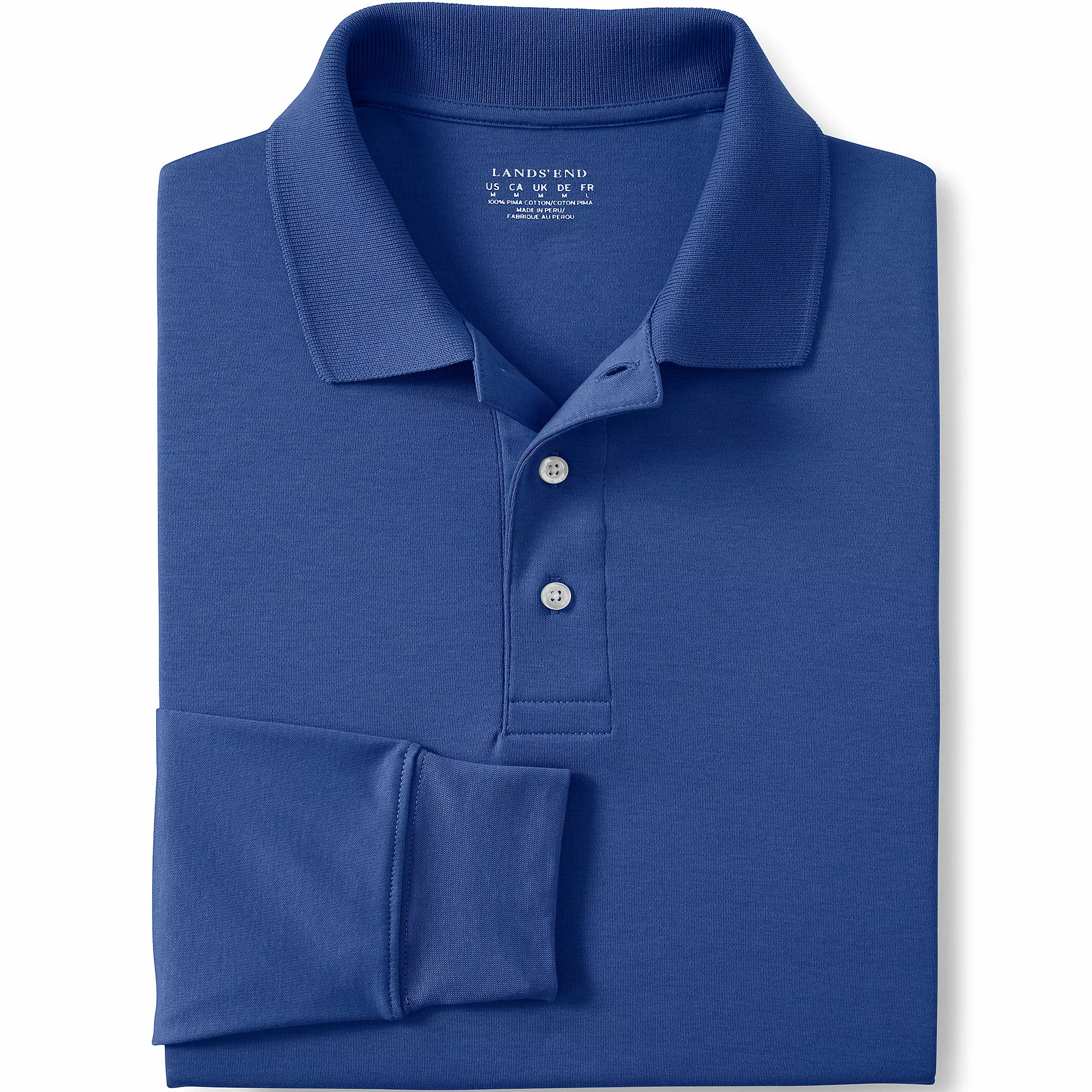 Lands' End Men's Long Sleeve Performance Pima Polo Shirt - Image 6