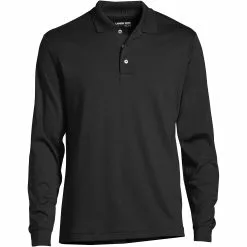 Lands' End Men's Big Long Sleeve Performance Pima Polo Shirt