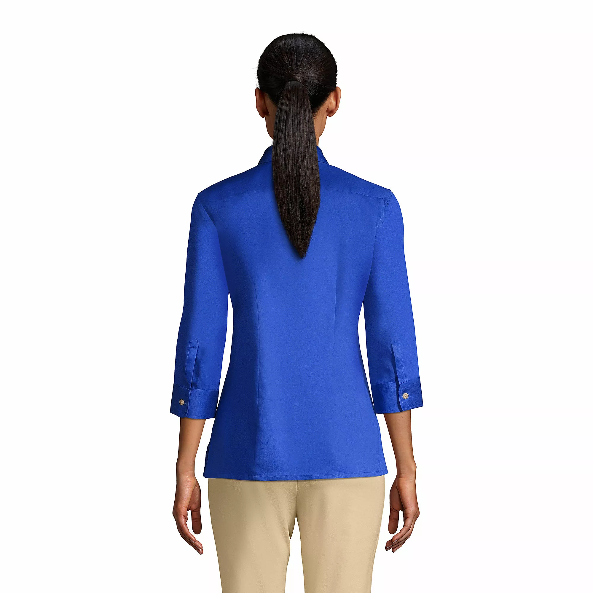 Lands' End Women's 3/4 Sleeve Performance Twill Shirt - Image 2
