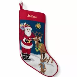Lands' End Needlepoint Personalized Christmas Stocking