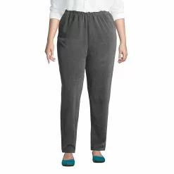 Lands' End Women's Plus Size Sport Knit High Rise Corduroy Elastic Waist Pants