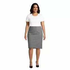 Lands' End Women's Plus Size Washable Wool Skirt