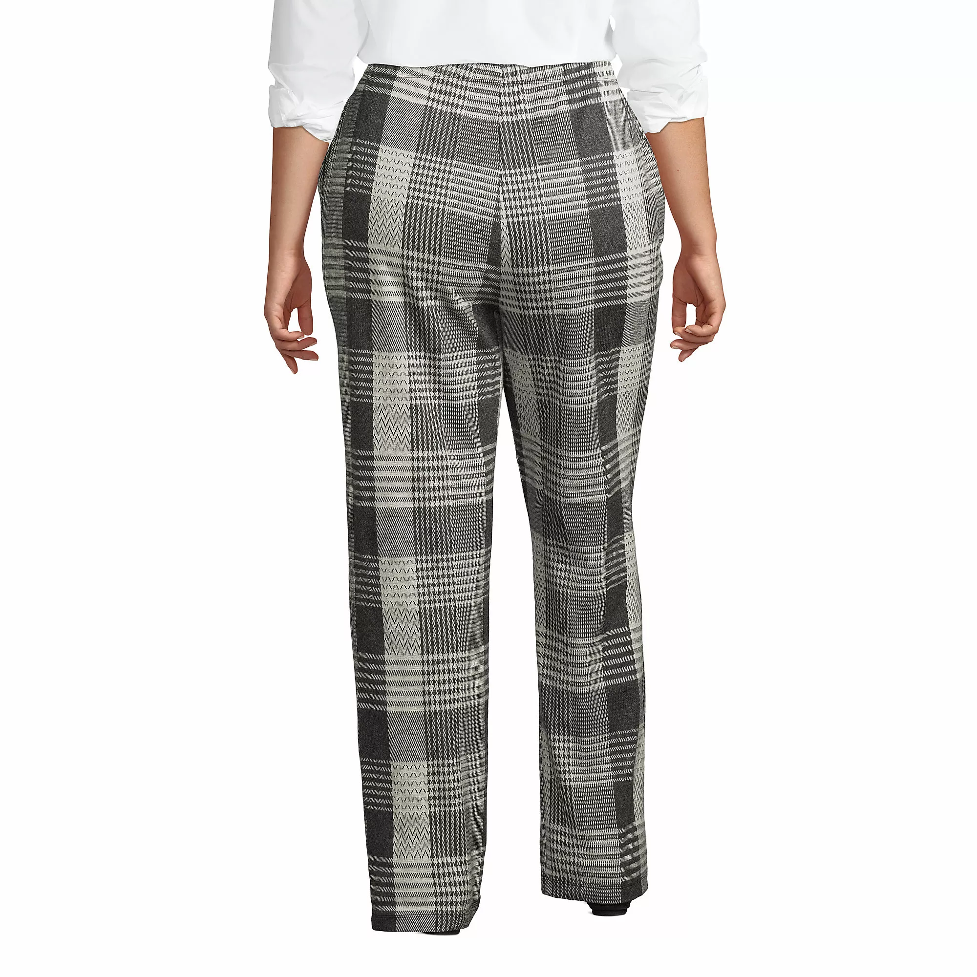 Lands' End Women's Plus Size Sport Knit High Rise Elastic Waist Pull On Pants - Image 2