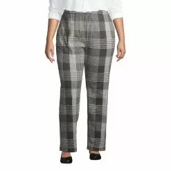 Lands' End Women's Plus Size Sport Knit High Rise Elastic Waist Pull On Pants
