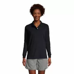 Lands' End Women's Long Sleeve Mesh Polo Shirt