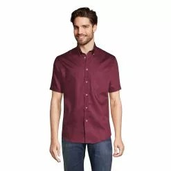 Lands' End Men's Big Short Sleeve Performance Twill Shirt