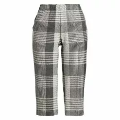 Lands' End Women's Petite Sport Knit High Rise Elastic Waist Pull On Capri Pants