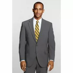Lands' End Men's Dress Code Washable Wool Blend Suit Coat