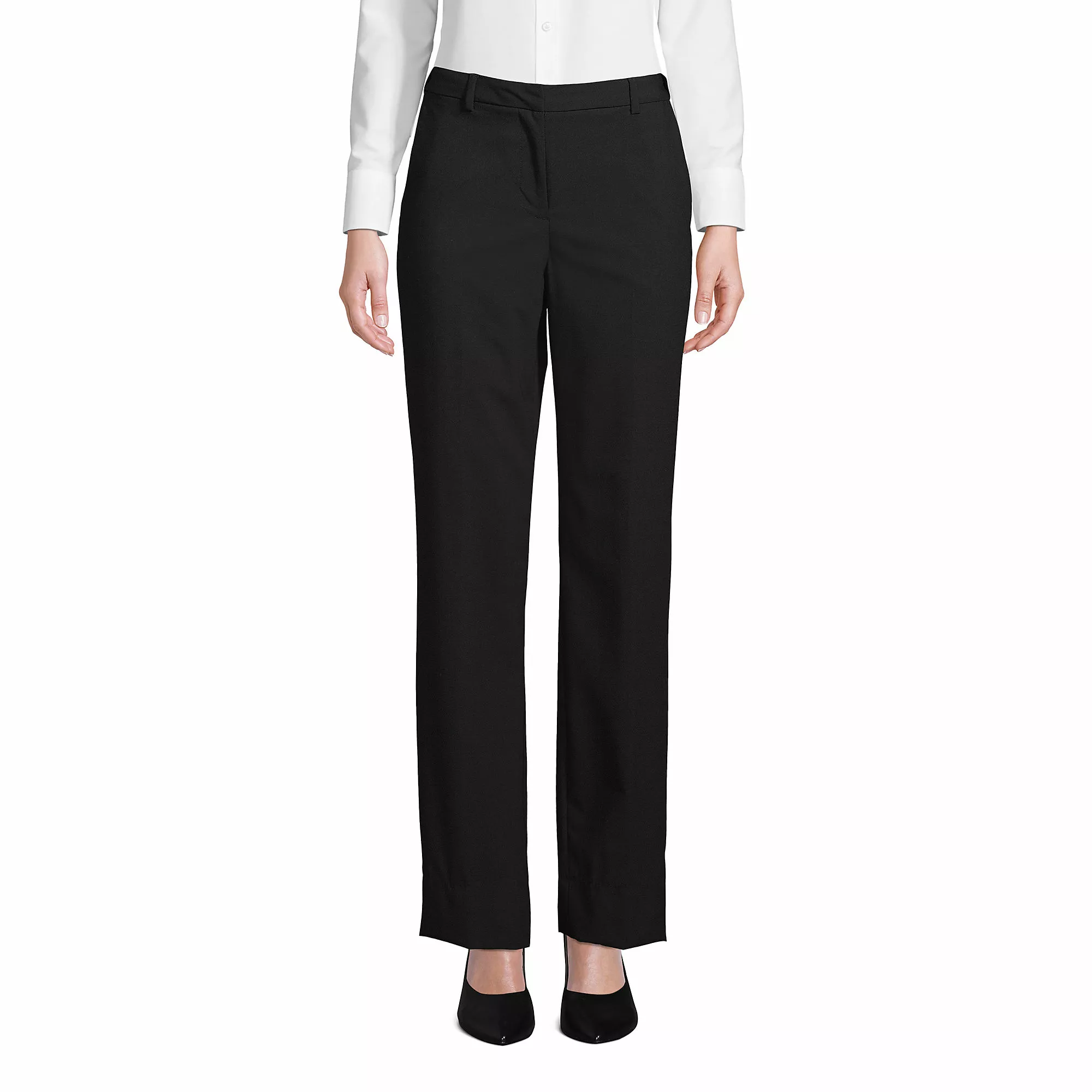 Lands' End Women's Washable Wool Plain Comfort Trousers