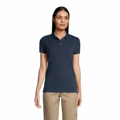 Lands' End Women's Short Sleeve Feminine Fit Mesh Polo Shirt