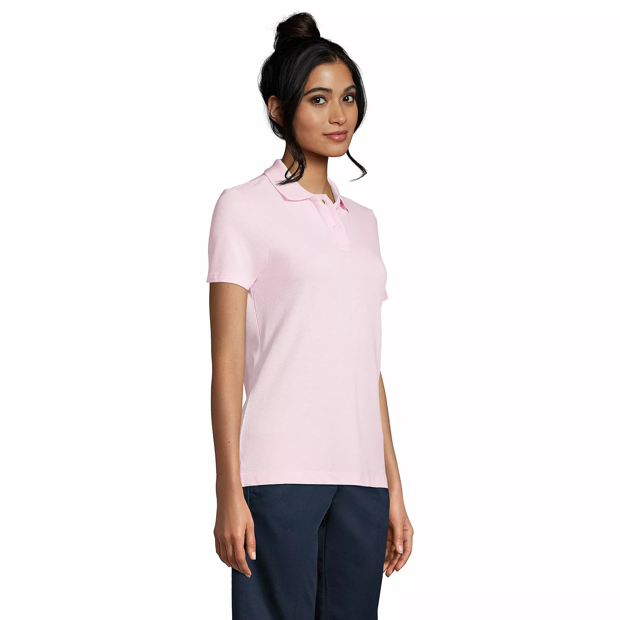 Lands' End Women's Short Sleeve Feminine Fit Mesh Polo Shirt - Image 3