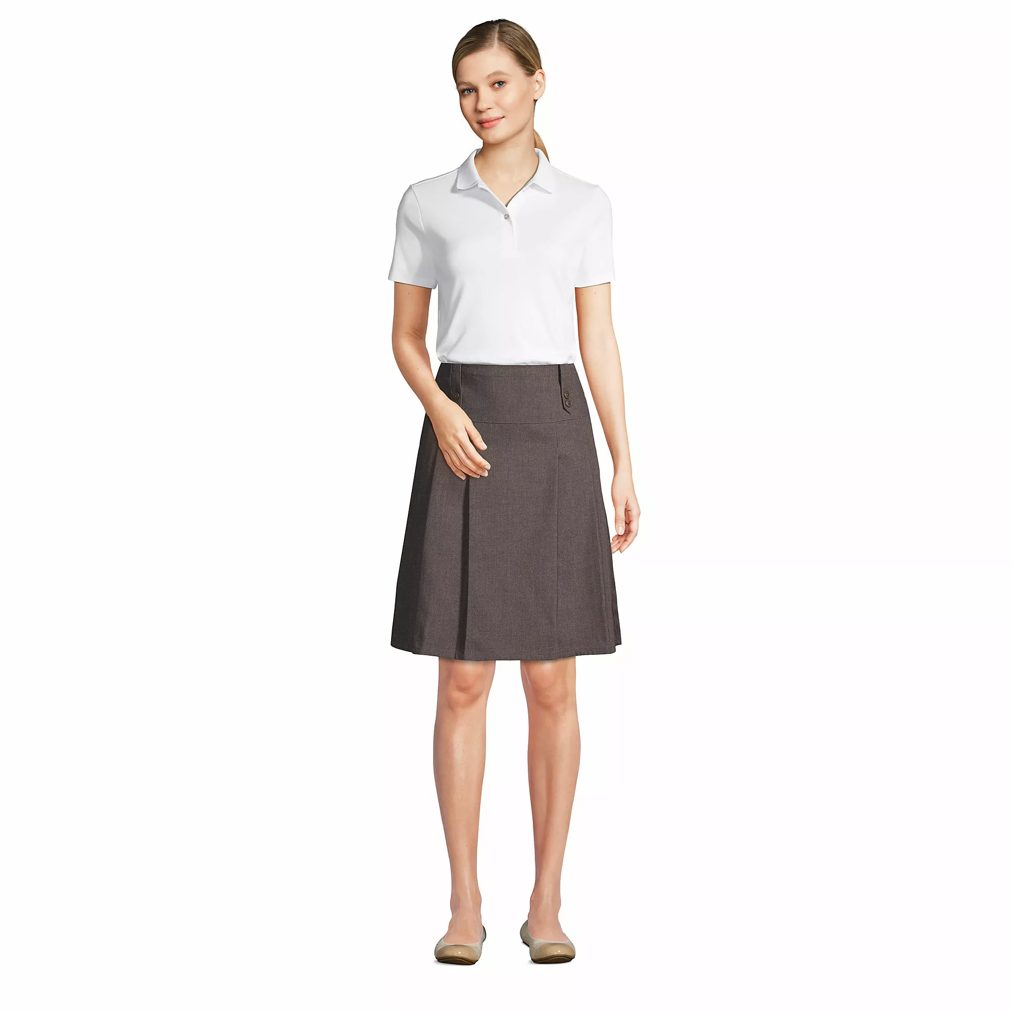 Lands' End Women's Short Sleeve Feminine Fit Interlock Polo Shirt - Image 4