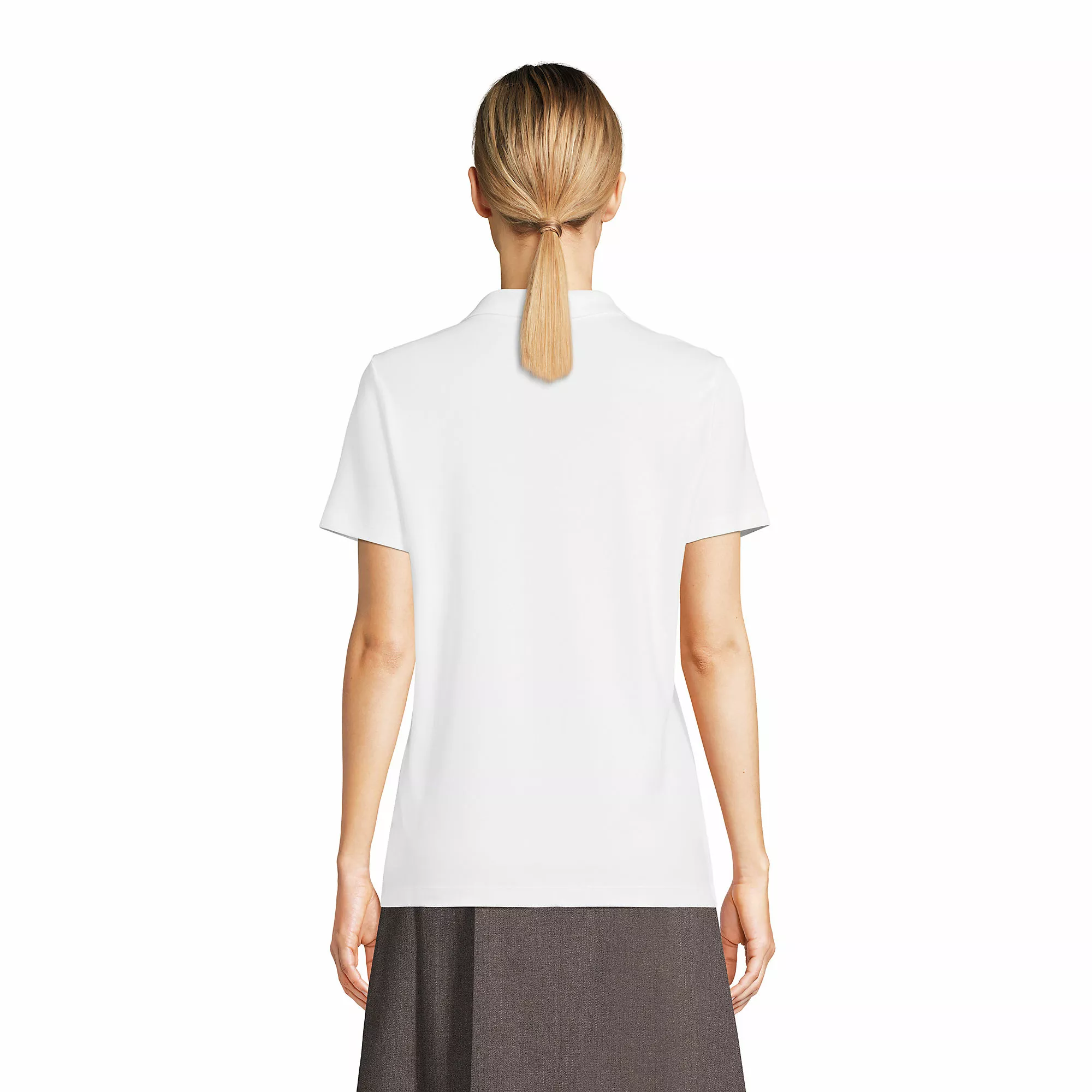 Lands' End Women's Short Sleeve Feminine Fit Interlock Polo Shirt - Image 2