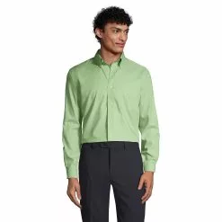 Lands' End Men's Tall Long Sleeve Buttondown No Iron Pinpoint Shirt