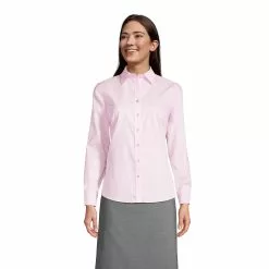 Lands' End Women's Long Sleeve No Iron Pinpoint Shirt