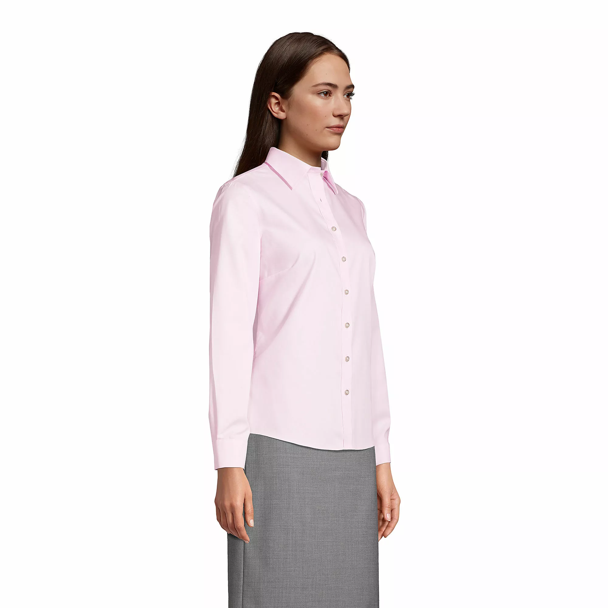 Lands' End Women's Long Sleeve No Iron Pinpoint Shirt - Image 3