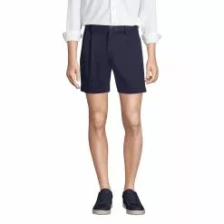 Lands' End Men's Comfort Waist Pleated 6 Inch No Iron Chino Shorts