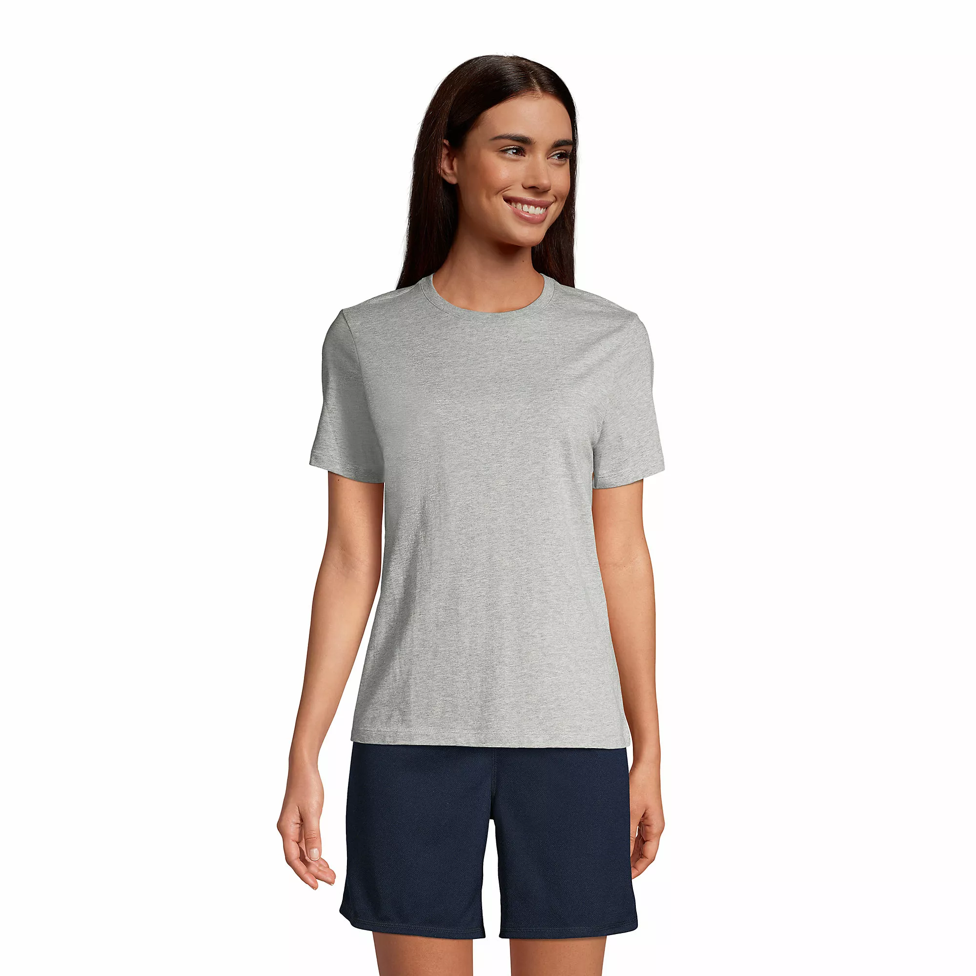 Lands' End Women's Short Sleeve Feminine Fit Essential T-shirt