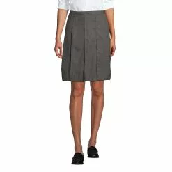 Lands' End Women's Box Pleat Skirt Above The Knee