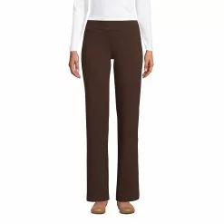 Lands' End Women's Starfish Mid Rise Straight Leg Elastic Waist Pull On Pants