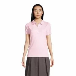 Lands' End Women's Short Sleeve Peter Pan Collar Polo Shirt