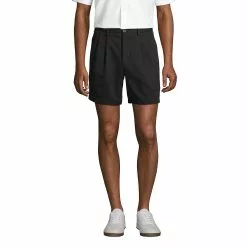 Lands' End Men's Traditional Fit Pleated 6 Inch No Iron Chino Shorts