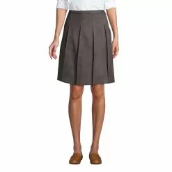 Lands' End Women's Box Pleat Skirt Top Of Knee