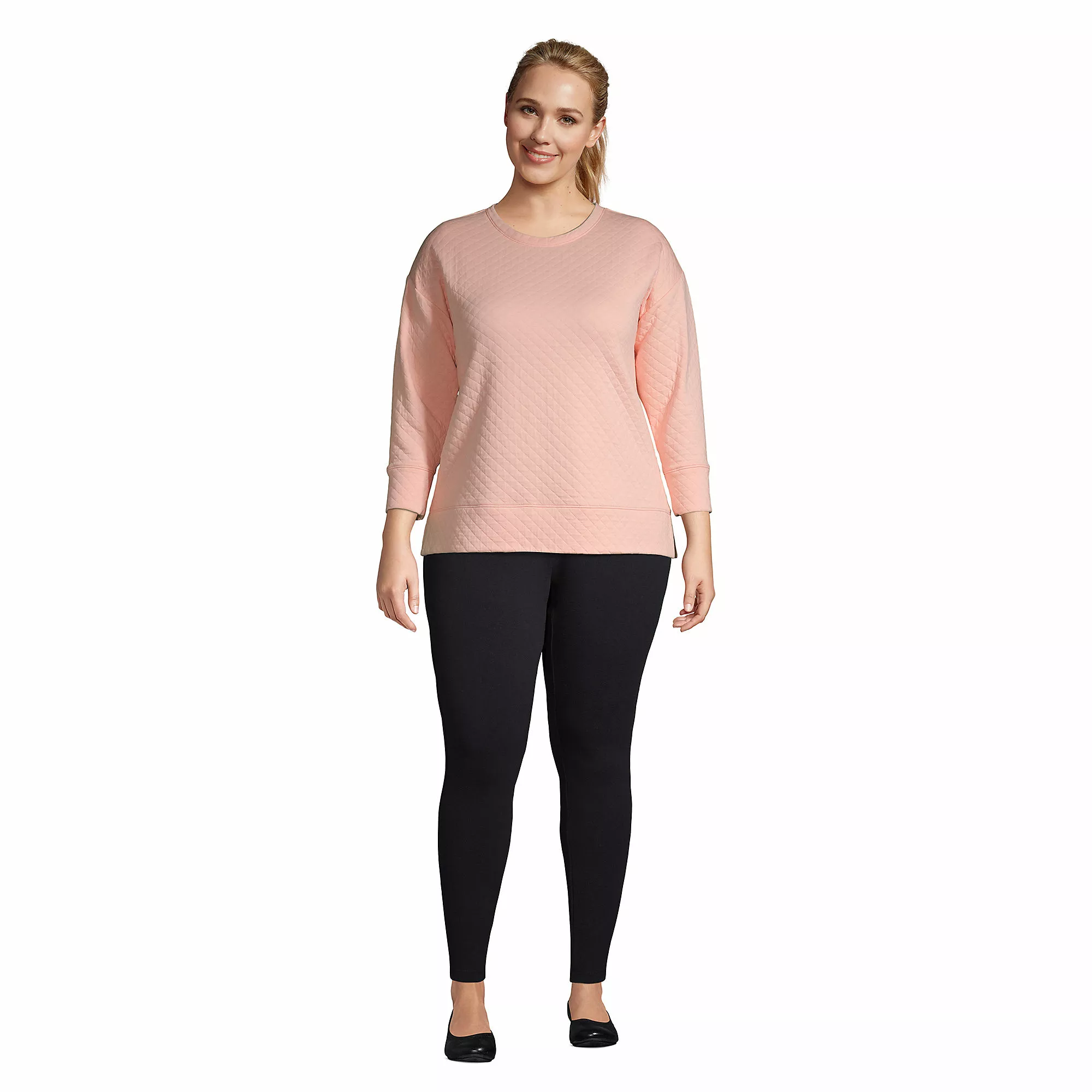 Lands' End Women's Plus Size Starfish Mid Rise Knit Leggings - Image 4