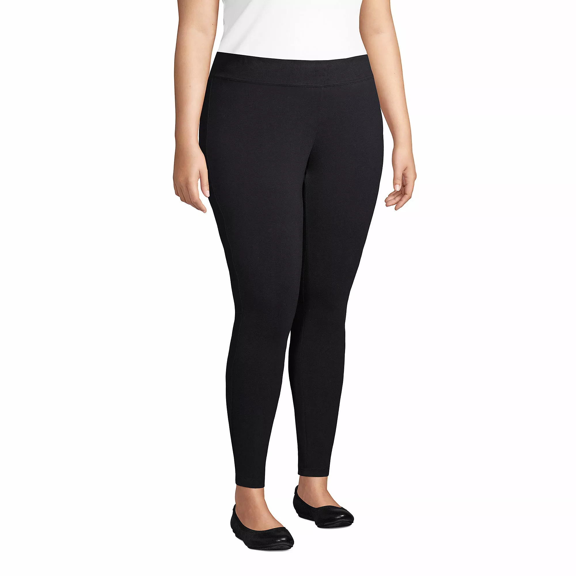 Lands' End Women's Plus Size Starfish Mid Rise Knit Leggings - Image 3
