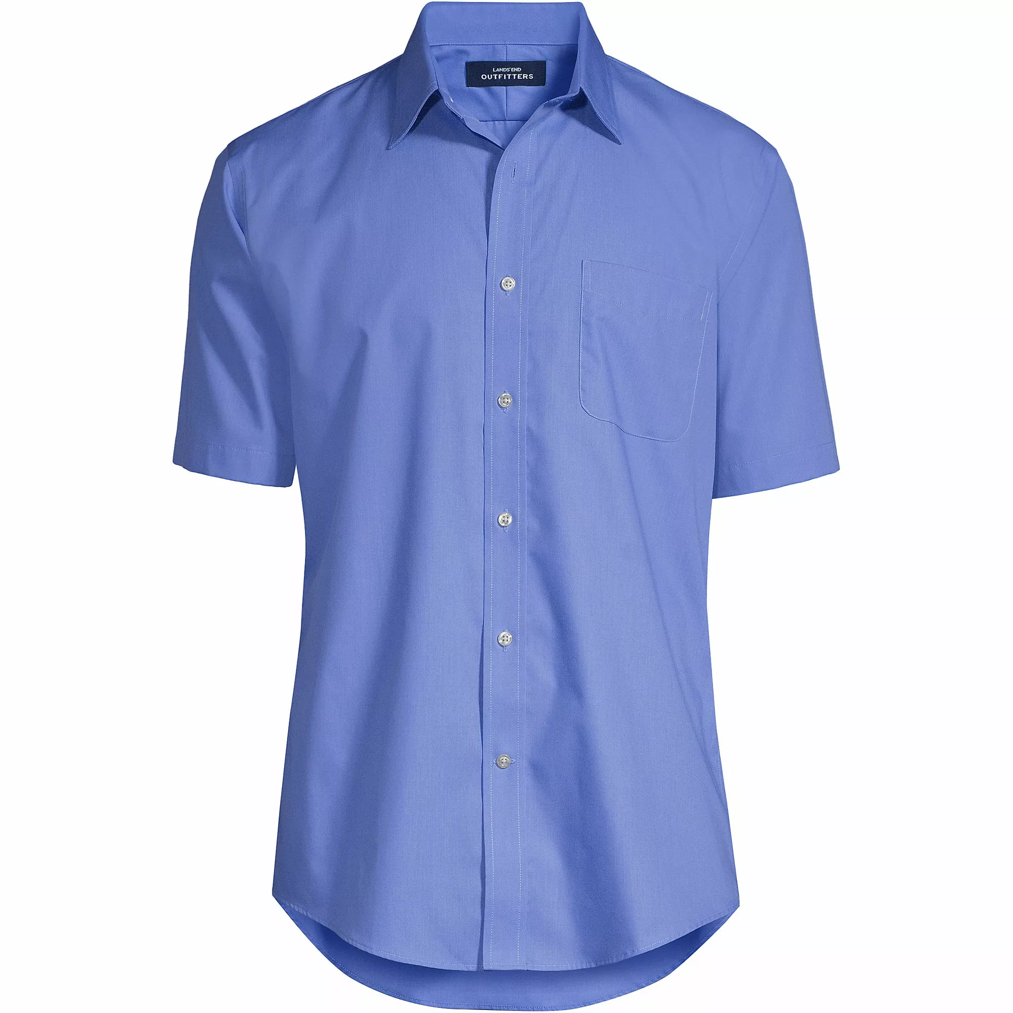 Lands' End Men's Big Short Sleeve Straight Collar Broadcloth Shirt - Image 5