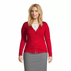 Lands' End Women's Plus Size Performance Cardigan Sweater