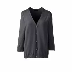 Lands' End Women's 3/4 Sleeve Performance Cardigan Sweater