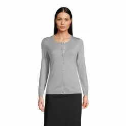 Lands' End Women's Performance Crew Cardigan Sweater