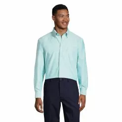 Lands' End Men's Traditional Fit Solid No Iron Supima Oxford Dress Shirt