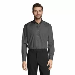 Lands' End Men's Long Sleeve Buttondown No Iron Broadcloth Shirt