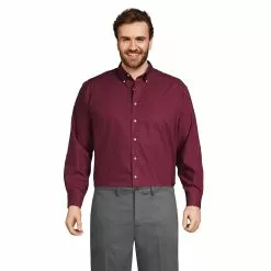 Lands' End Men's Tall Long Sleeve Buttondown No Iron Broadcloth Shirt