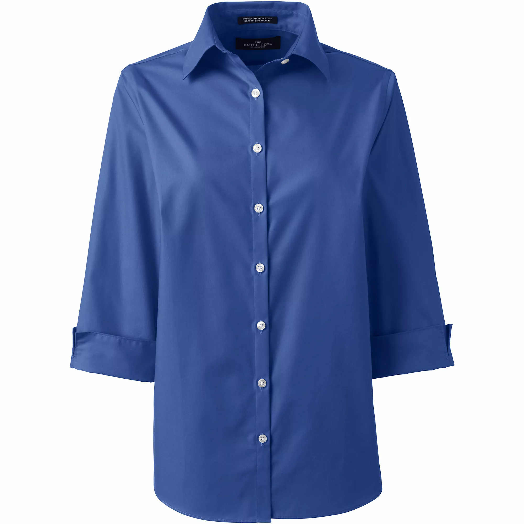Lands' End Women's Plus Size 3/4 Sleeve Broadcloth Shirt - Image 2
