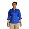 Lands' End Women's Plus Size 3/4 Sleeve Broadcloth Shirt