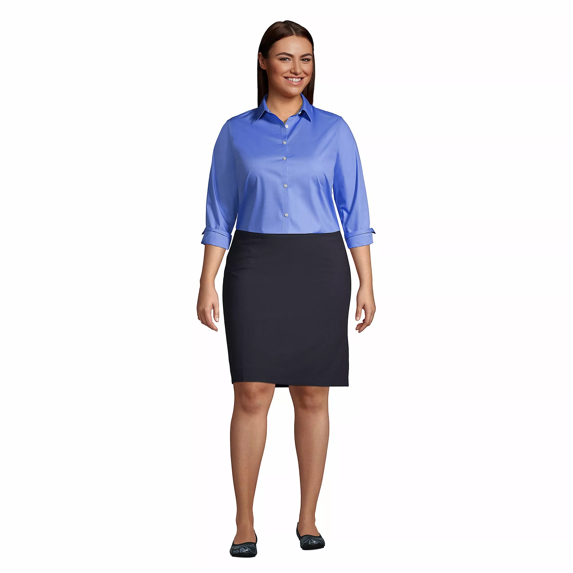 Lands' End Women's Plus Size Long Sleeve Broadcloth Shirt - Image 4