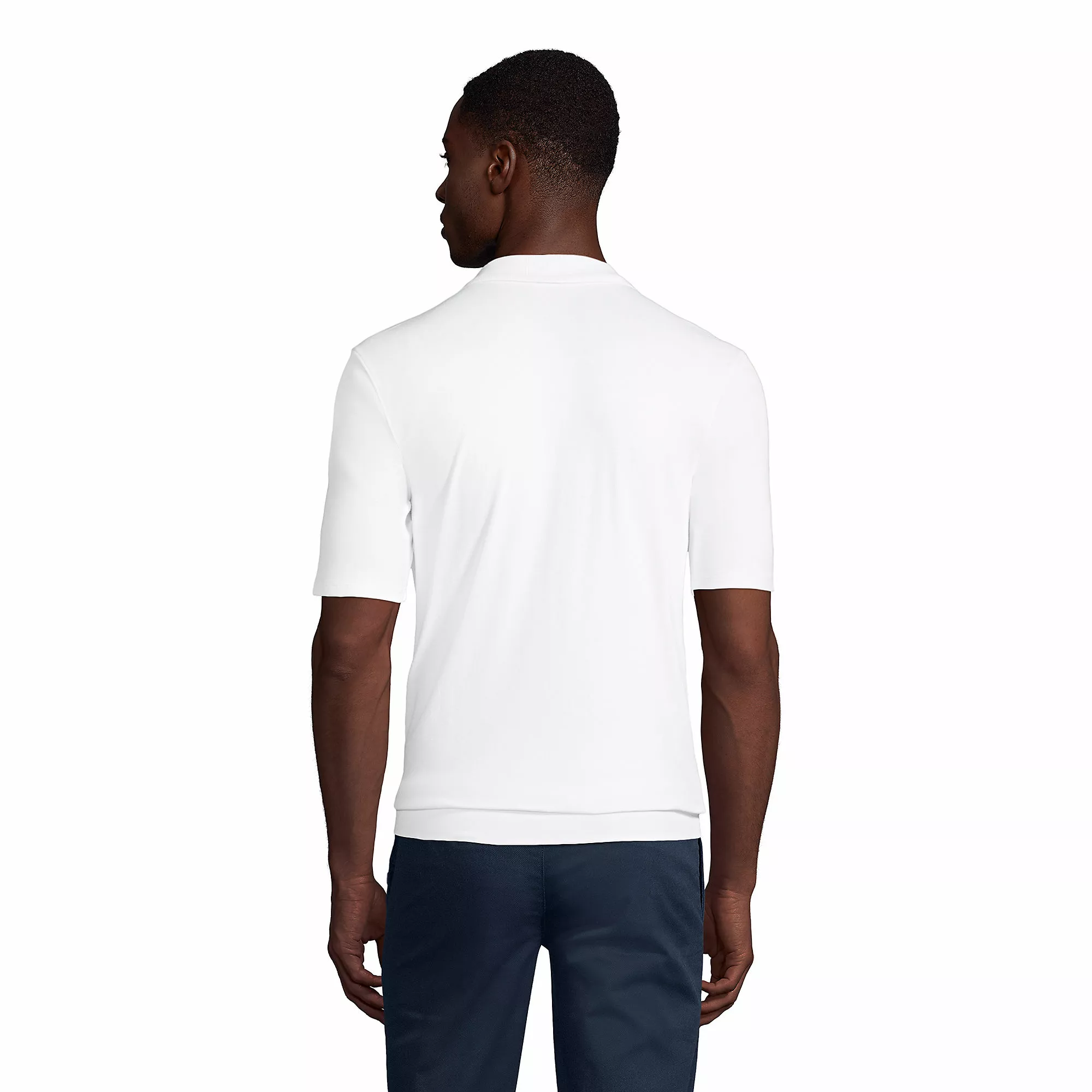 Lands' End Men's Short Sleeve Banded Bottom Polo Shirt - Image 2