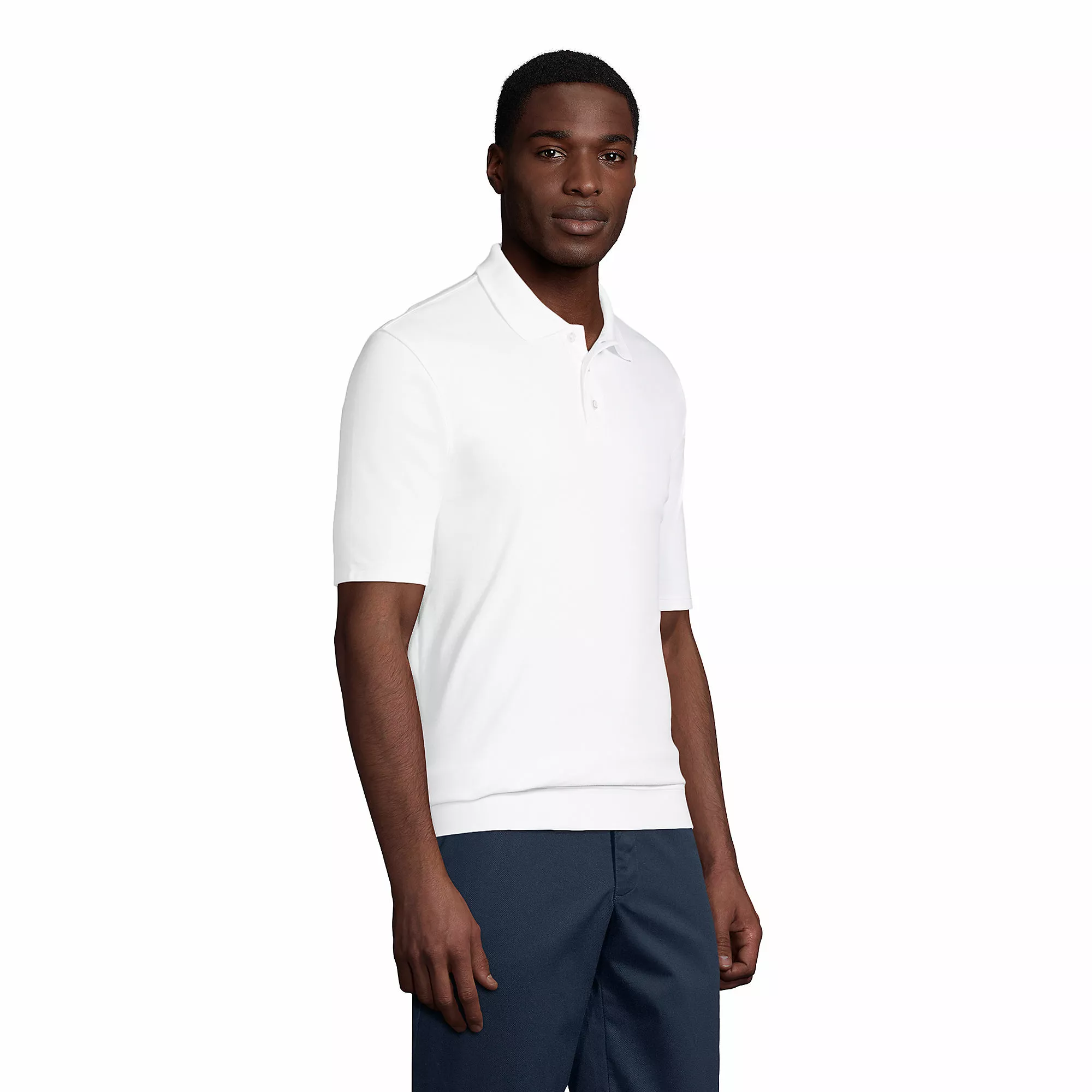 Lands' End Men's Short Sleeve Banded Bottom Polo Shirt - Image 3