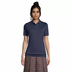 Lands' End Women's Short Sleeve Banded Bottom Polo Shirt