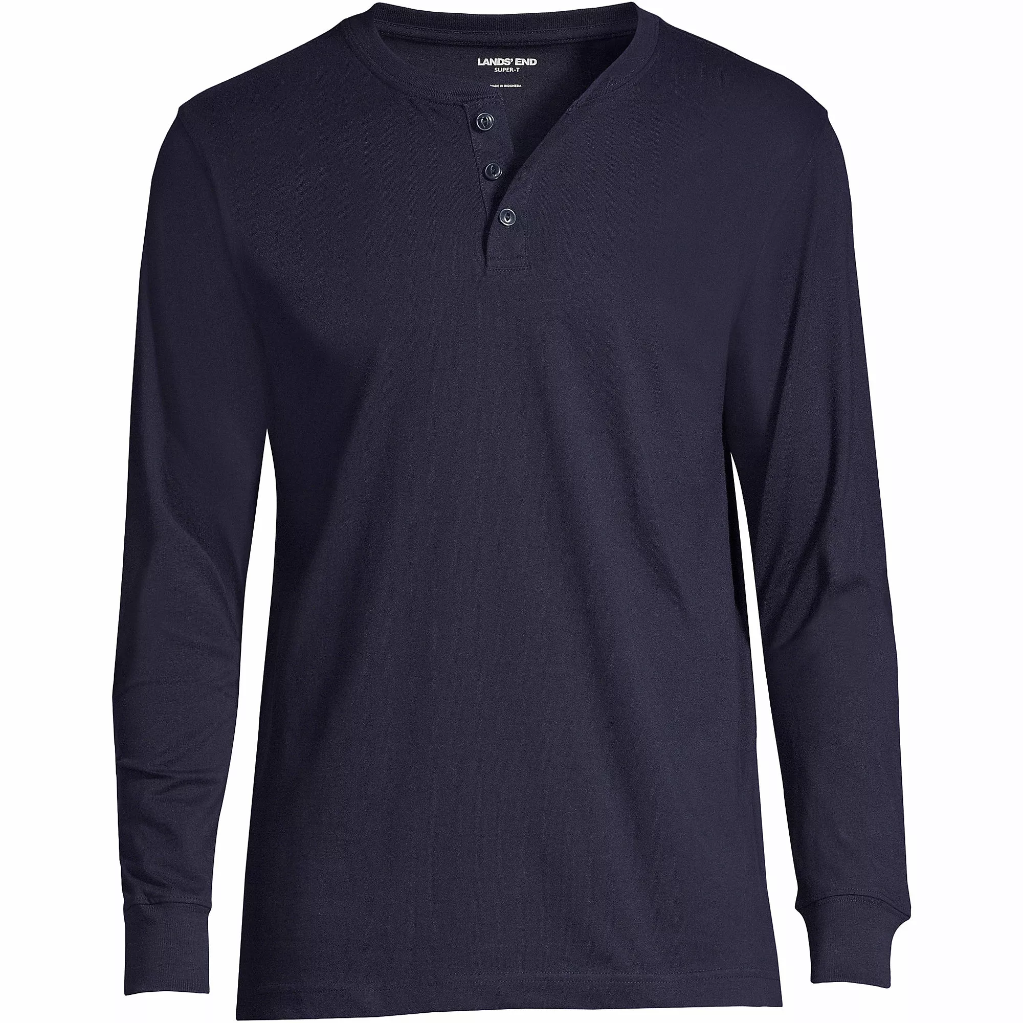 Lands' End Men's Big And Tall Super-T Long Sleeve Henley Shirt - Image 4