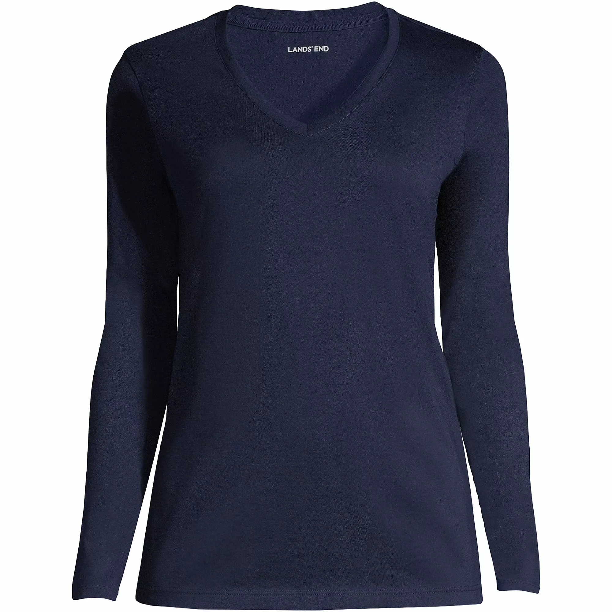 Lands' End Women's Plus Size Relaxed Supima Cotton Long Sleeve V-Neck T-Shirt - Image 5
