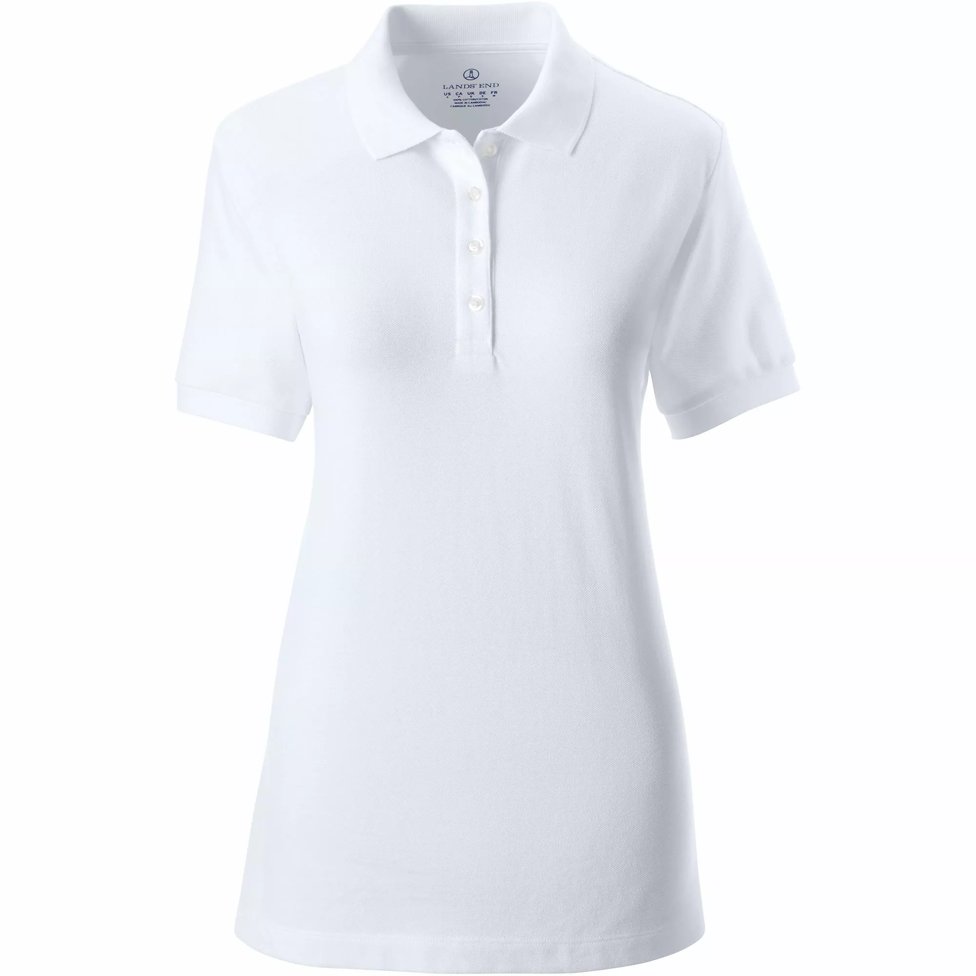 Lands' End Women's Banded Short Sleeve Fem Fit Mesh Polo - Image 2